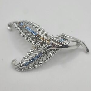 Vintage Corocraft Brooch Blue Rhinestone MISSING STONES